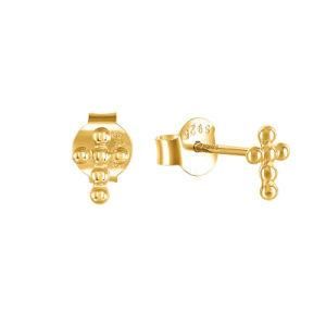 Wholesale New European and American High Quality Polished Cross Ear Drops Hip Hop Personalized Earring Studs