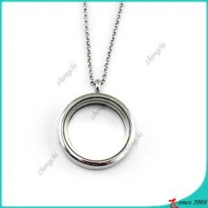 Silver Plain 35mm Round Glass Locket Necklace Wholesale (FL16040823)