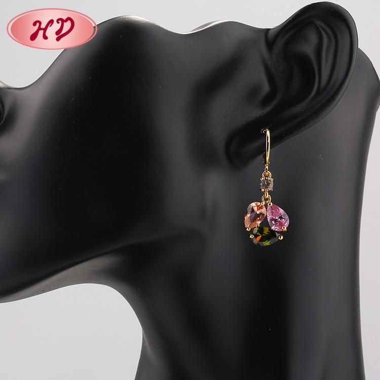 Wholesale 18K Gold Plated Drop Earrings with Handmade Zircon Jewelry
