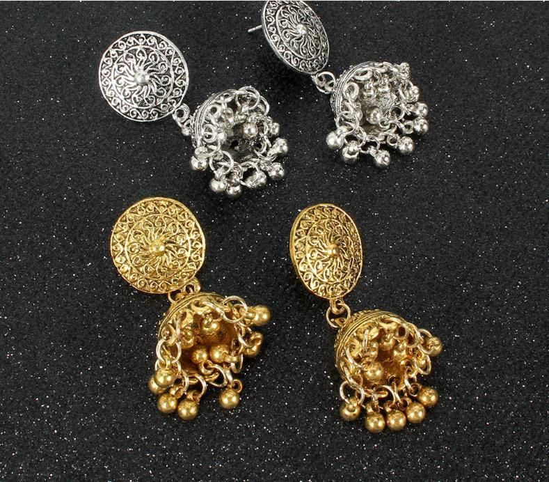 European and American Fashion Retro National Style Alloy Tassel Earrings