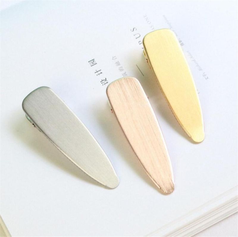 Female Simple Fashion Glossy Metal Duckbill Hair Clip