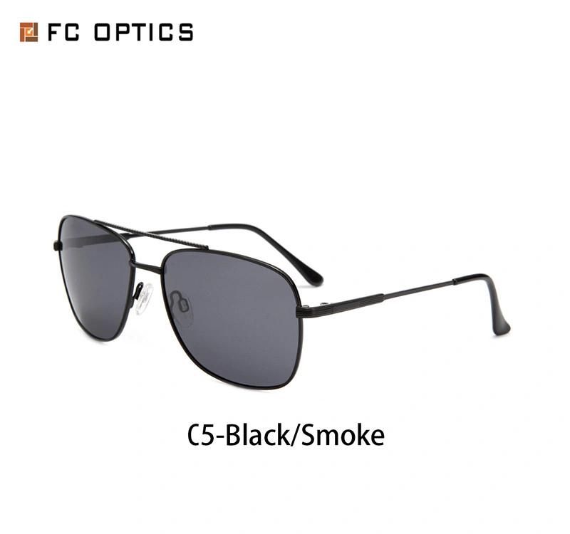 Metal Full Rim Frame Double Bridges Retro Low MOQ Polarized Fishing Wholesale Sun Glasses Sunglasses