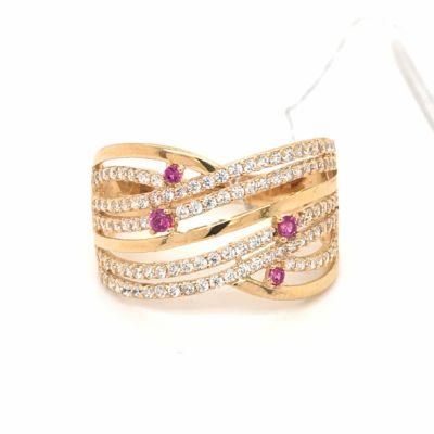 925 Silver 18K Gold Ring Fashion Jewelry