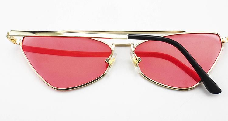 Top Flat Custom Logo Stock Small Metal Frame Women Sunglasses