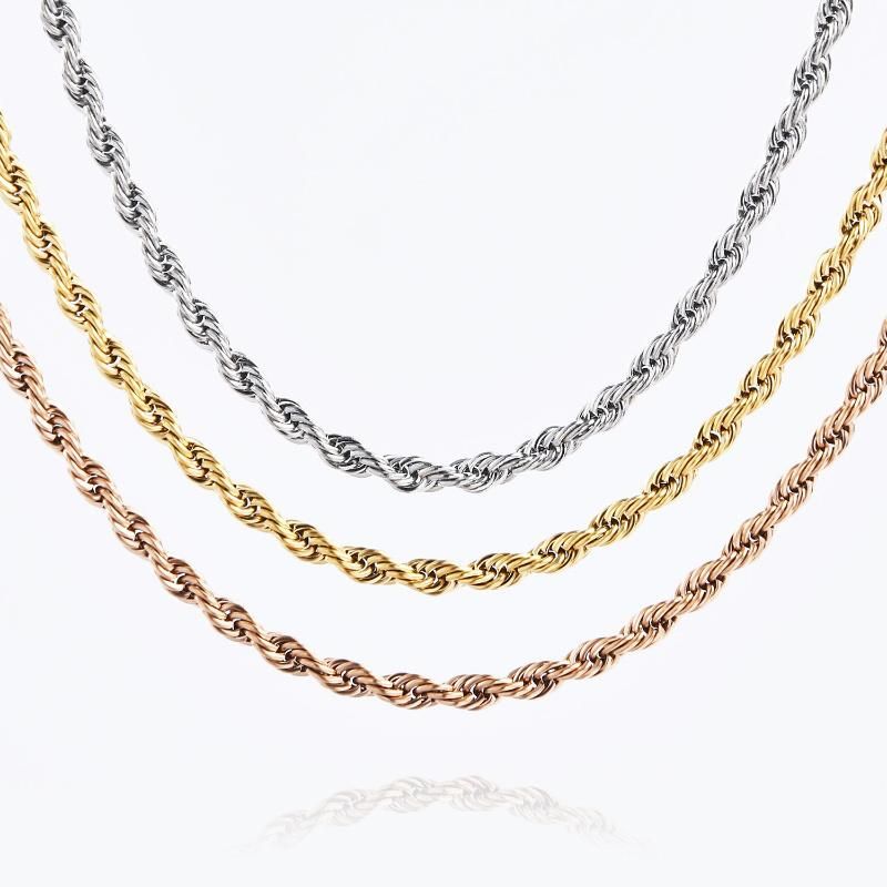 316L Steel Fashion Necklace Accessories Hip Hop Rope Chain Jewelry for Handcraft Design