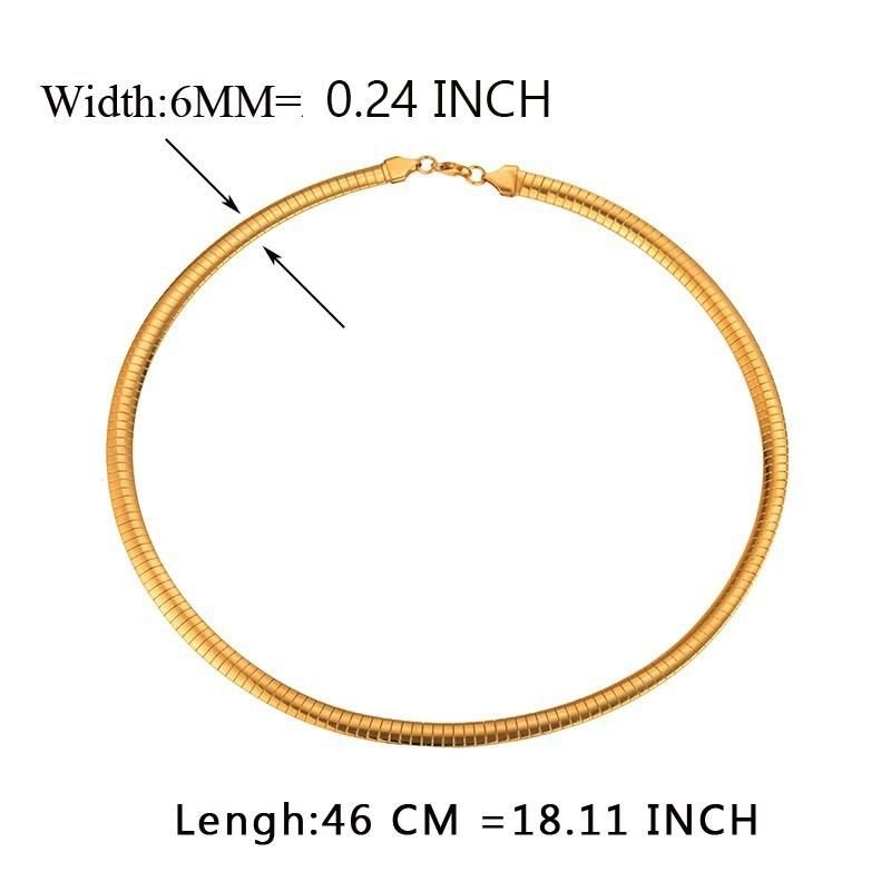 Gold/Silver Stainless Steel Snake Chain Choker Necklace for Women