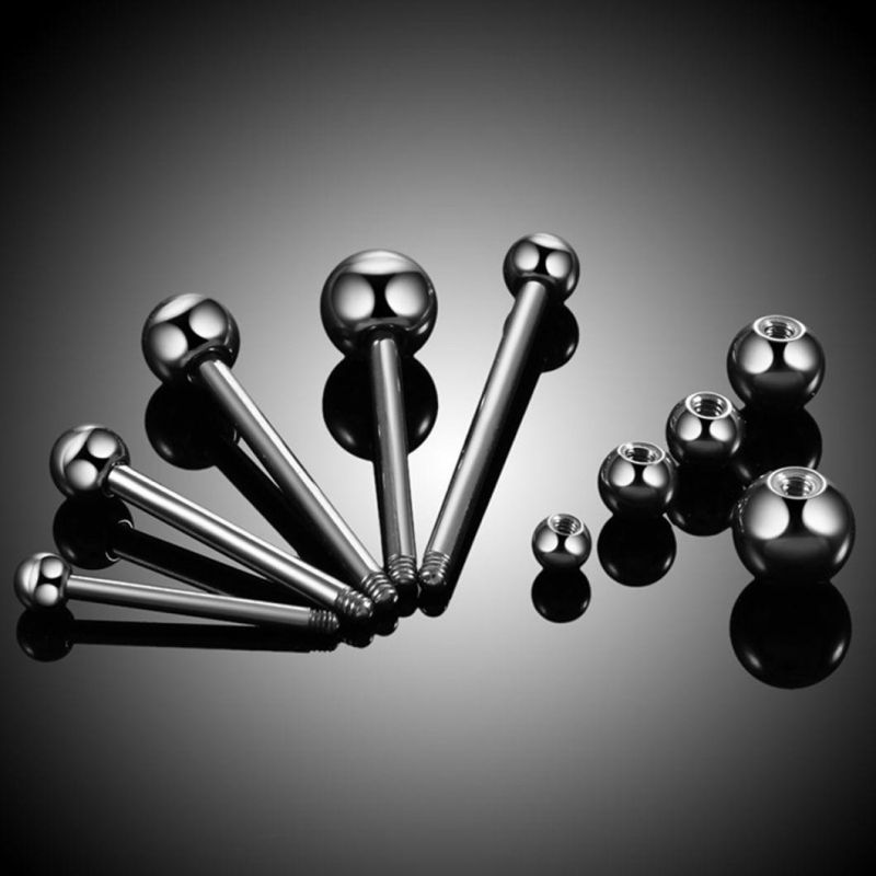 G23 Titanium External Thread Titanium Ball Tongue Nail Factory Direct Selling Body Piercing Jewelry Titanium Tongue Nail Barbell Tp1901