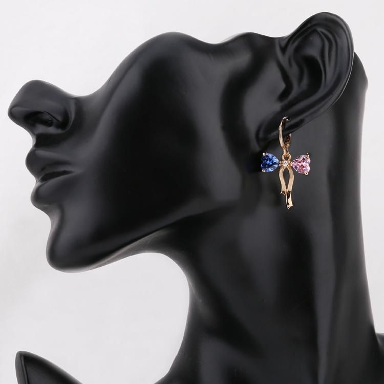 Fashion Accessories Women 18K Gold Plated Alloy Silver Jewelry Chain Sets Pendant Necklace with CZ Crystal