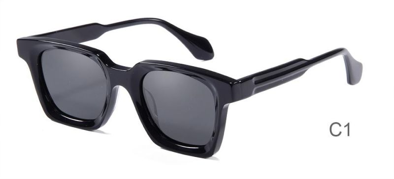 China Wholesale Handmade Acetate Frames Big Square Thick Men Eyewear America Style Unisex Sunglass