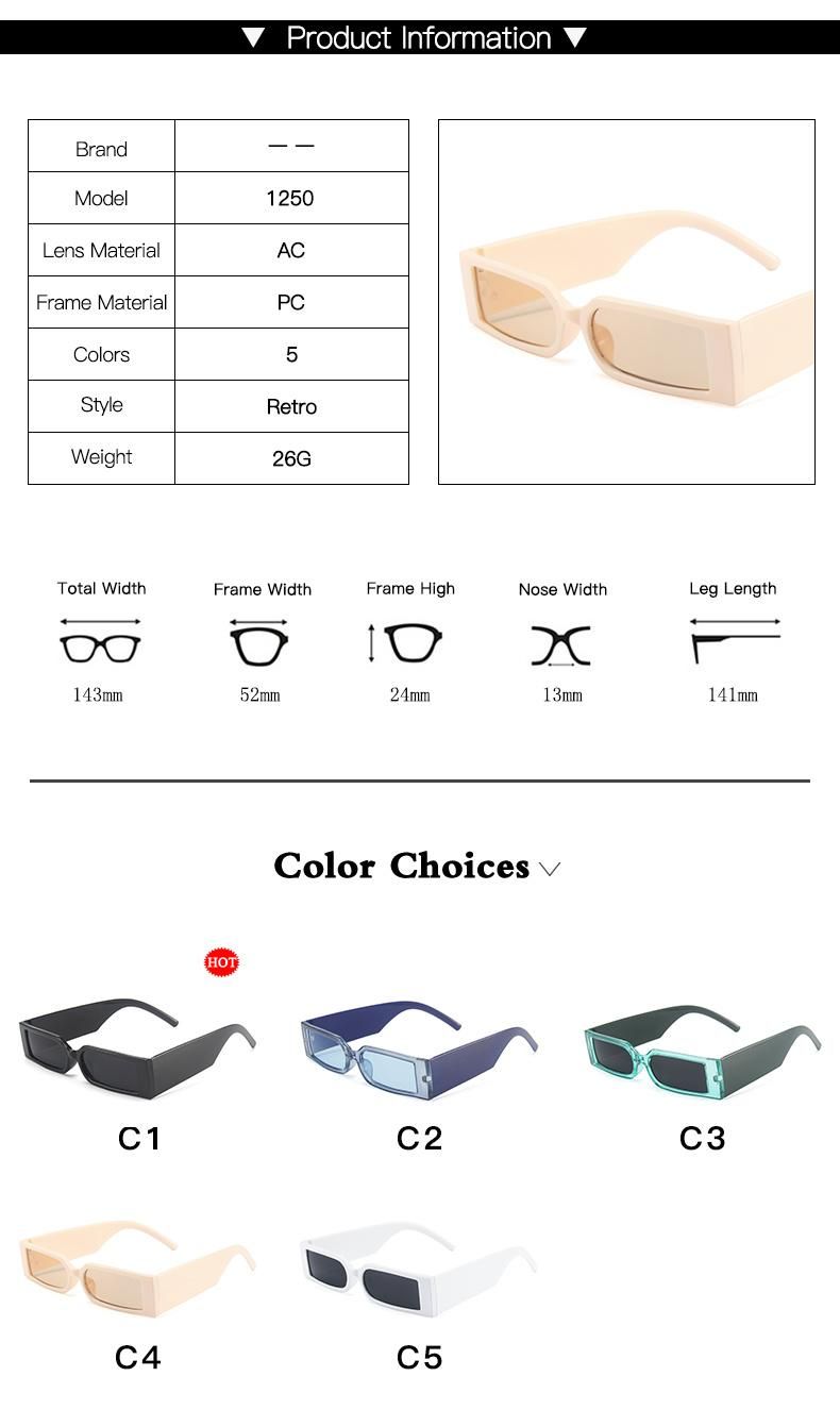 Sunglasses for European and American New Square Small Frame Fashion Sunglasses Retro Personality Ins Colorful Trend Sunglasses Cross-Border Amazon