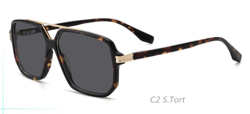 Polarized Sunglasses for Men Women with Hand Made Acetate Frame, Ideal for Driving Fishing Cycling and Running, UV Protection
