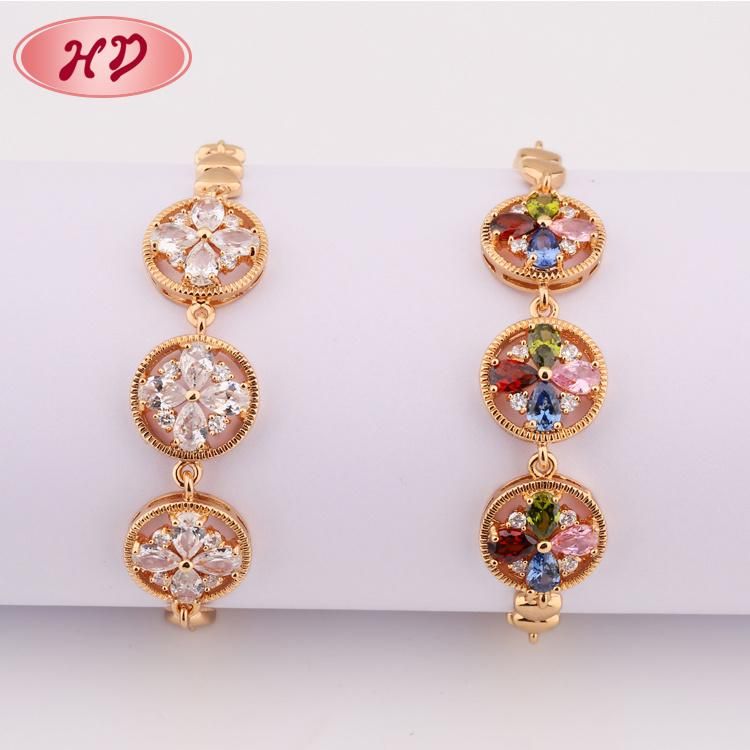 18K Gold Plated Fashion Charm Bangle New Design Chain Bracelet