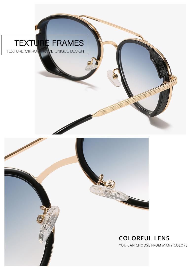 Round Retro Style Designer UV400 Metal Sunglasses