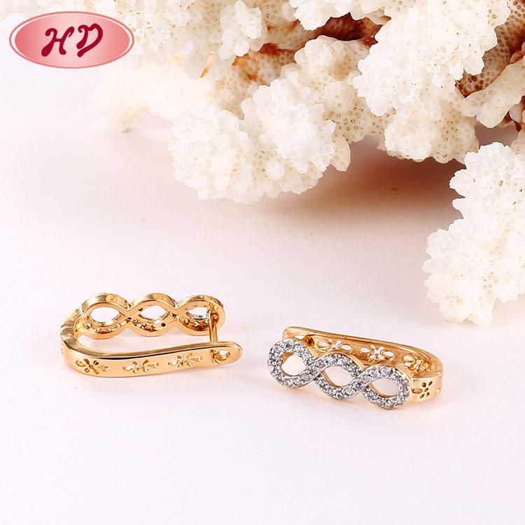 Costume Fashion 18K 14K Gold Plated Imitation Jewelry with CZ Pearl Huggie Hoop Earring for Women