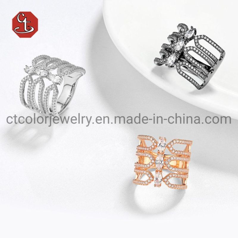 Fashion Jewerly women and Men Micro Pave Cubic Zircon 925 Silver RingS