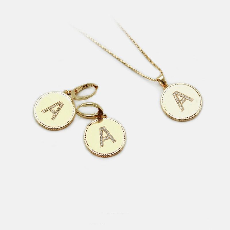 Wholesale Factory 26 English Letter Jewelry Set Necklaces and Earrings Set