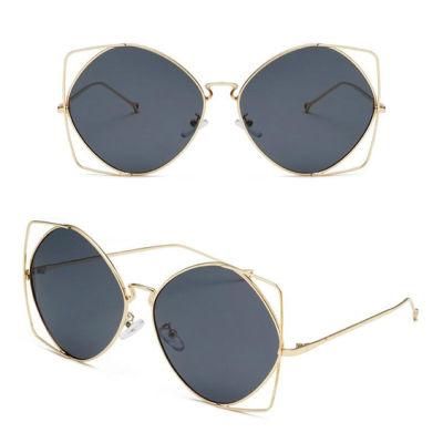 Polygon Metal Material Fashion Sunglasses Ready Goods