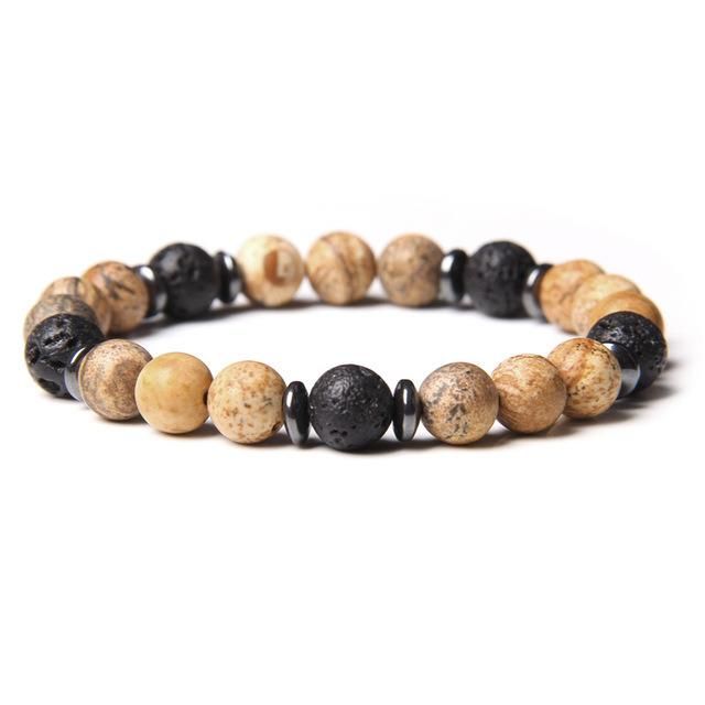 Natural 8mm Gorgeous Semi-Gem Healing Crystal Stretch Beaded Bracelet for Both Men and Women