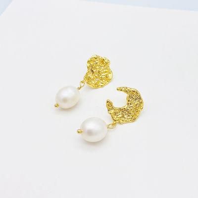 Sun-Moon Unsymmetrical Baroque Pearl Earrings