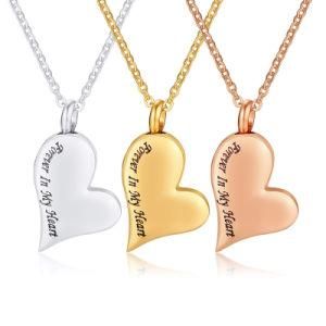 Keepsake Jewelry Heart Design Urn Necklace Pendants Stainless Steel Cremation Urn Pendant Necklace for Ashes