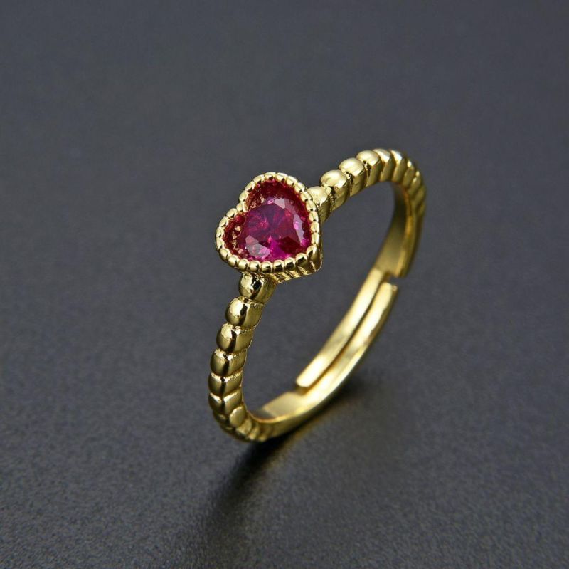 Billed Zircon CZ Color Drill Opening Adjustable Ring