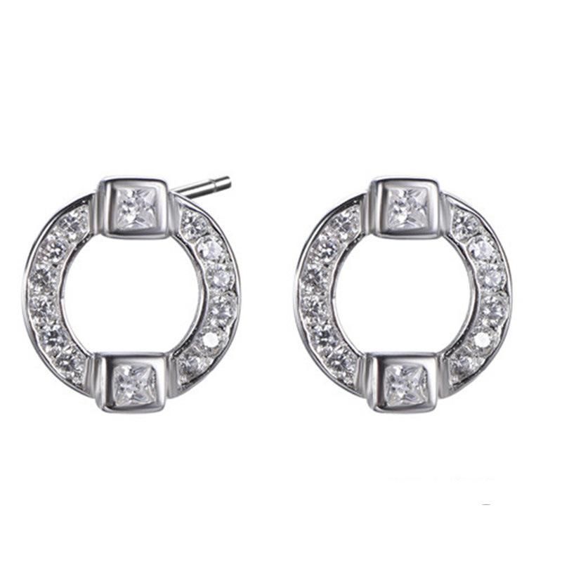Korean Fashion Jewelry Letter C Silver Earring for Women