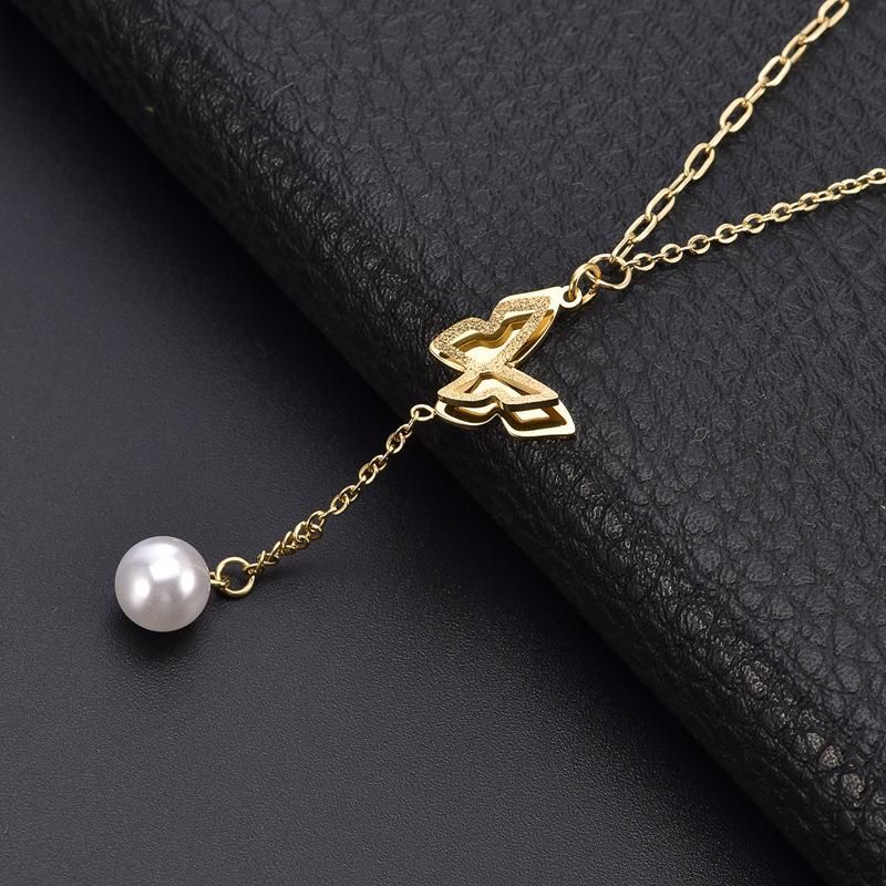 Manufacturer Custom Fashion Jewelry High Quality Waterproof Non Tanish Minimalist Jewelry New Arrivals Gold Necklace Butterfly Jewelry
