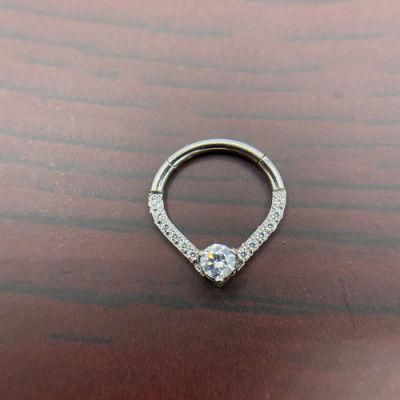 2021new Design Titanium Hinged Segment Ring Piercing Jewelry (Custom Sizes&Color Available)