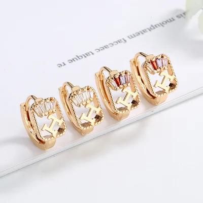 Decoration Jewellery 18K Gold Champaign Youth Simple Earring for Ladies