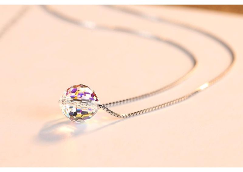 Gift Unique Necklaces Shinning Ball Steel Pendant for Girl