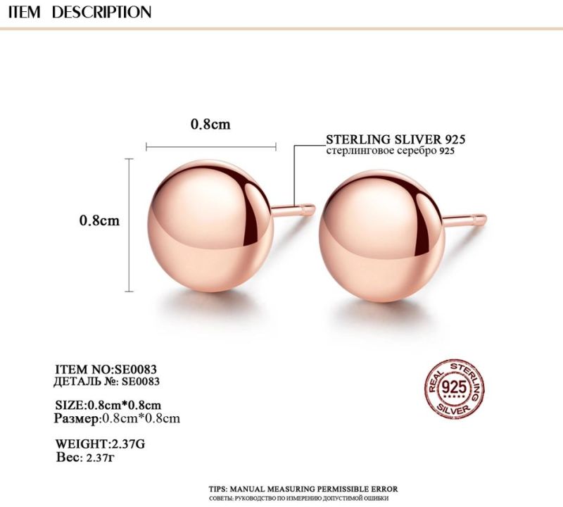 Fashion Body Piercing Ear Studs 925 Silver Jewelry