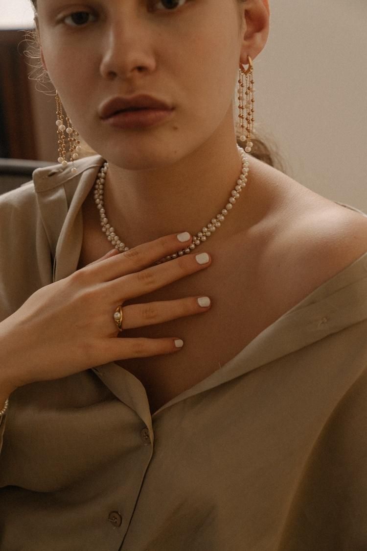 Women Jewelry Gold Plated Ring with Vintage Pearl