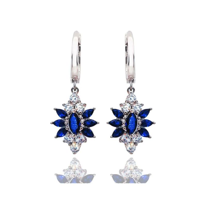 Created Sapphire Earring 925 Sterling Silver Fashion Jewellery/Accessories/Gift for Women