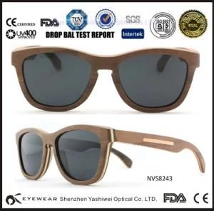 Italy Design Polarized Skateboard Recycled Wood Sunglasses