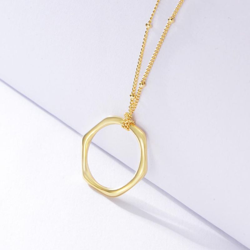 Wholesale Personality 925 Sterling Silver Creative Simple Hoop Pendant Trendy Necklace