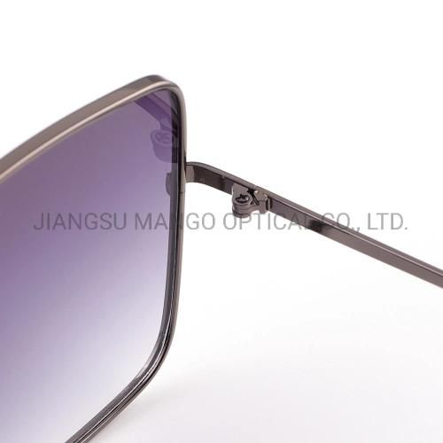Square Shape Steel Temples Oversized Sun Glasses
