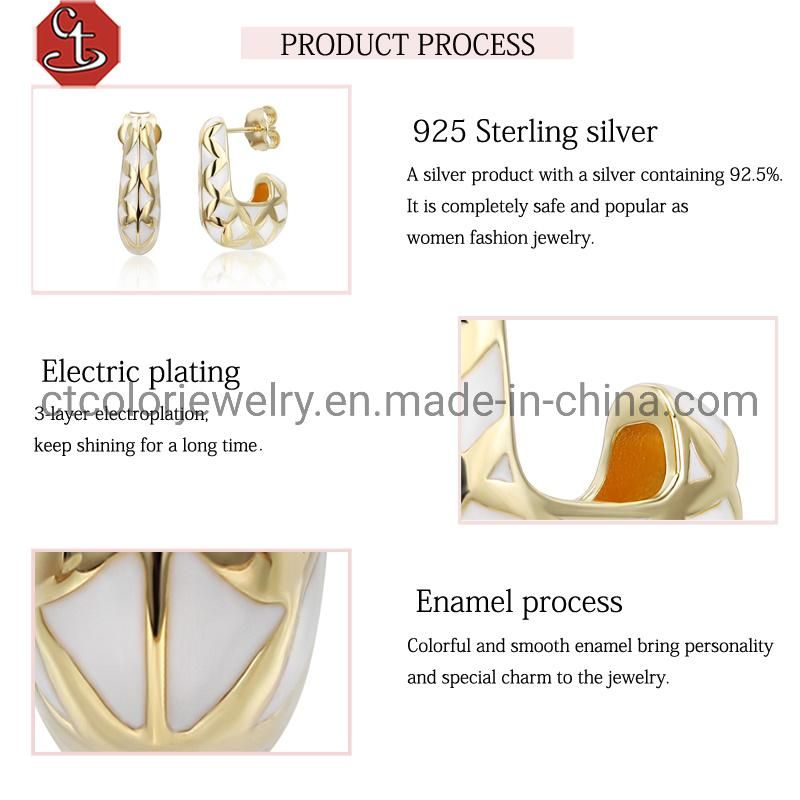 Costume jewelry earrings 925 silver Enamel fashion earrings for women