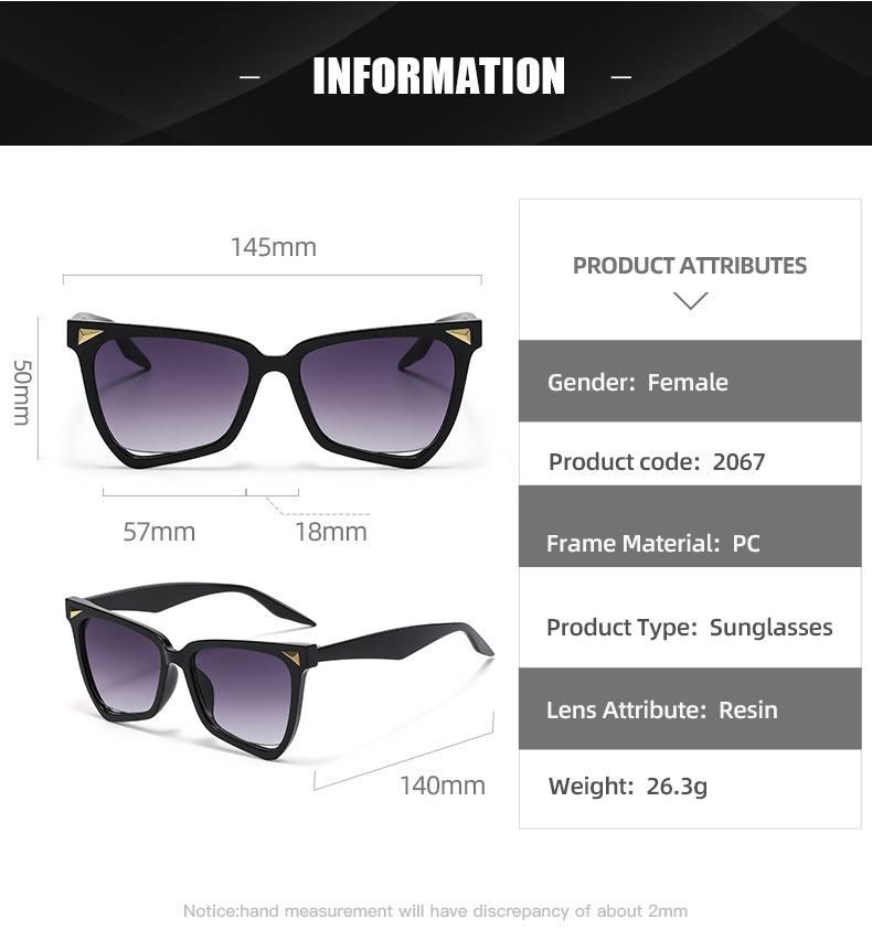 2022 Fashion Rainbow Sunglasses Cat Eye Large Frame Jelly Sunglasses