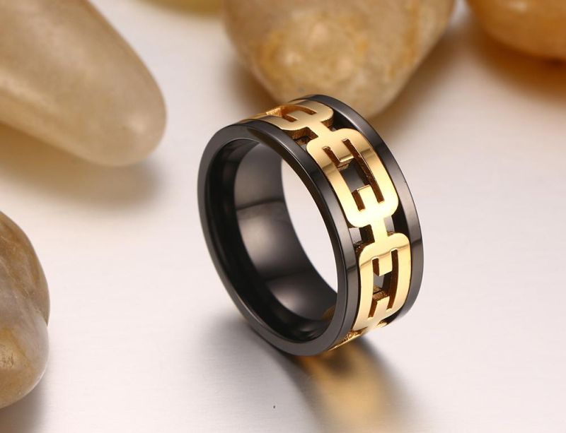 2019 Fashion Knot Gold and Black Plating Ring for Men