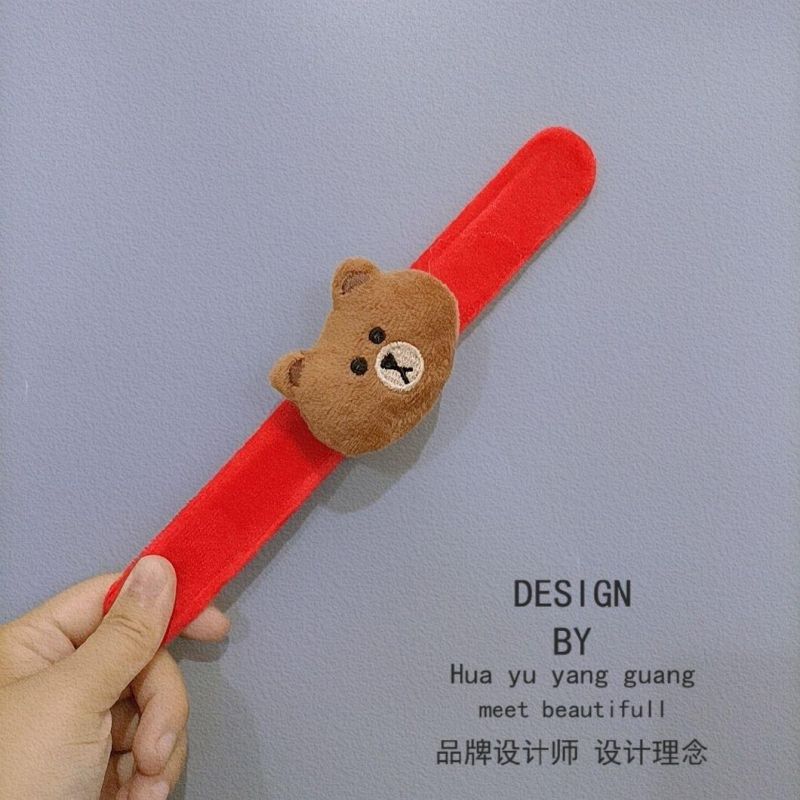 Fashion Jewelry Cartoon Plush Snapping Ring Bracelet