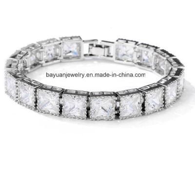 Luxury CZ 18K White Gold Plated Cubic Zirconia Classic Tennis Bracelet, Bridal Wedding CZ Bracelet