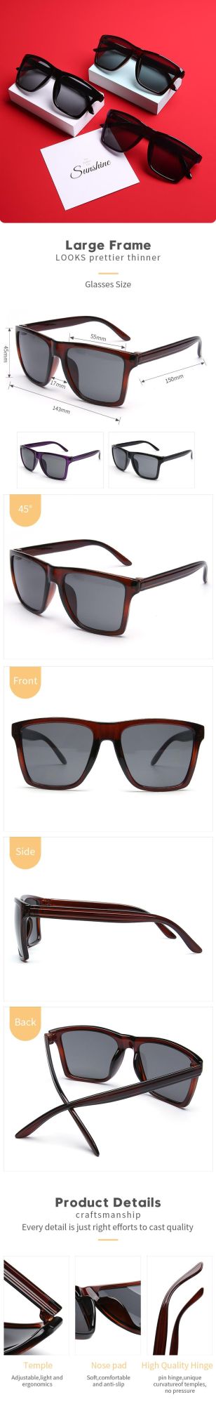 Italy Brand Classical Designer Custom Logo Spring Hinge Polarized Men Sunglasses