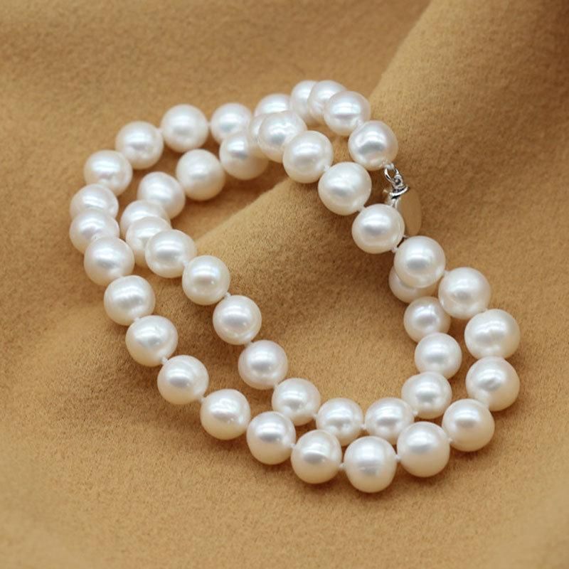 9-10mm Cheap Classic Choker Round Cultured Natural Freshwater Pearl Necklace (XL120050)
