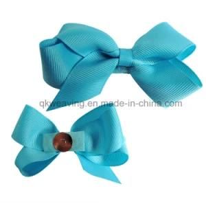 Blue Grosgrain Ribbon Pre-Made Ribbon Bow Hair Bow