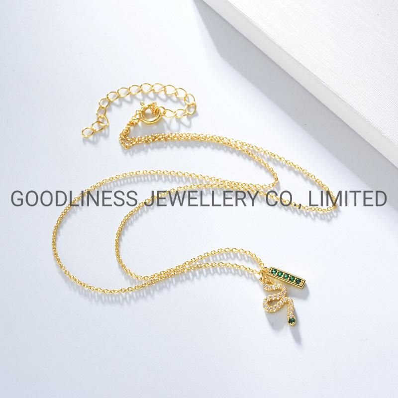 Minimalist Dainty 18K Gold Silver Link Chain Snake Necklace Design