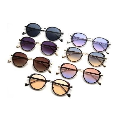 2022 OEM Wholesale Women Fashion UV400 Brand Designer Metal Round Custom Retro Vintage Sunglasses