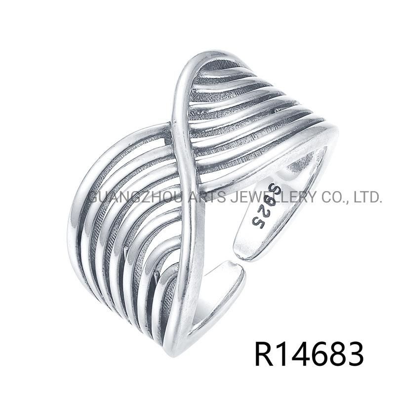 Latest 925 Sterling Silver Korean Irregular Round Ring