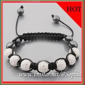 Fashion Shamballa Bracelet with Clear Rhinestone (SBB005-6)
