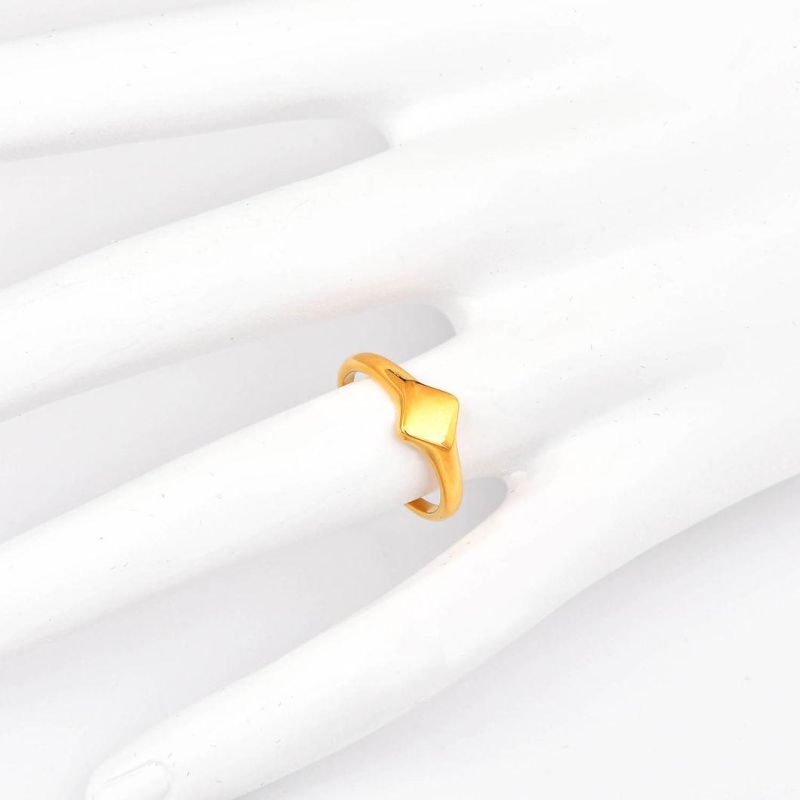 Minimalish Style Value Engagement Jewelry 18K/14K Real Gold Plated Stainless Steel Rings for Men Women