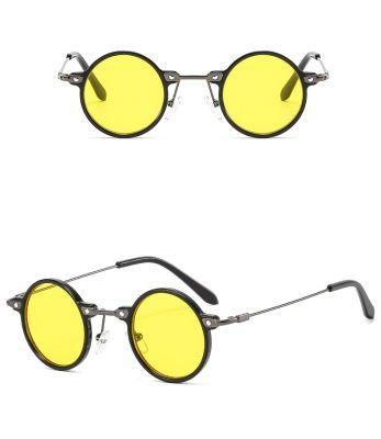 2022 New Retro Steampunk Round Hip Hop Designer Sunglasses